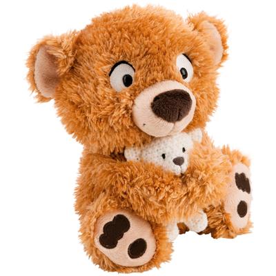 Kuscheltier NICI "Winter, Kuschelitier Bär Capiccino mit Teddy 7cm gestrickt 25cm", braun, Plüschfiguren, KinderH:25cm, Plüsch, Polyester, Kuscheltier, H:25cm