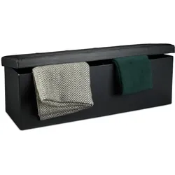 Relaxdays Faltbare Sitzbank aus Kunstleder Schwarz