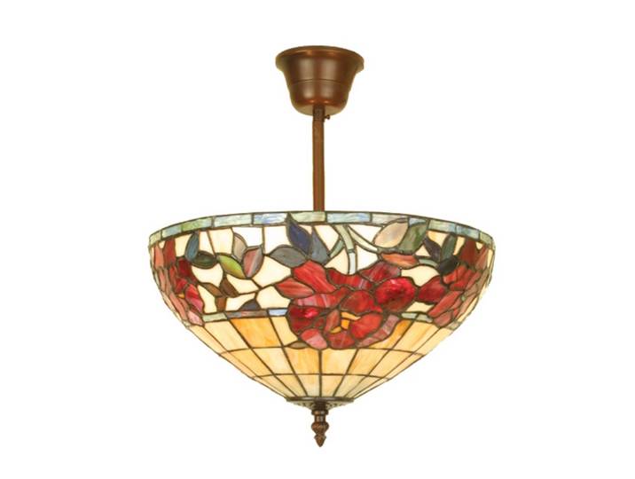 Artistar Tiffany Deckenlampe FINNA, dimmbar, Multicolour, für Wohn- / Esszimmer, Metall, Tiffany, Deckenlampe
