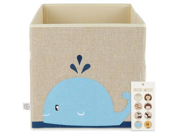 Bieco plankmand kinderkamer opbergdoos walvis speelgoed 33x33x33 Kallax opbergdoos kinderspeelgoeddozen vouwdozen mand