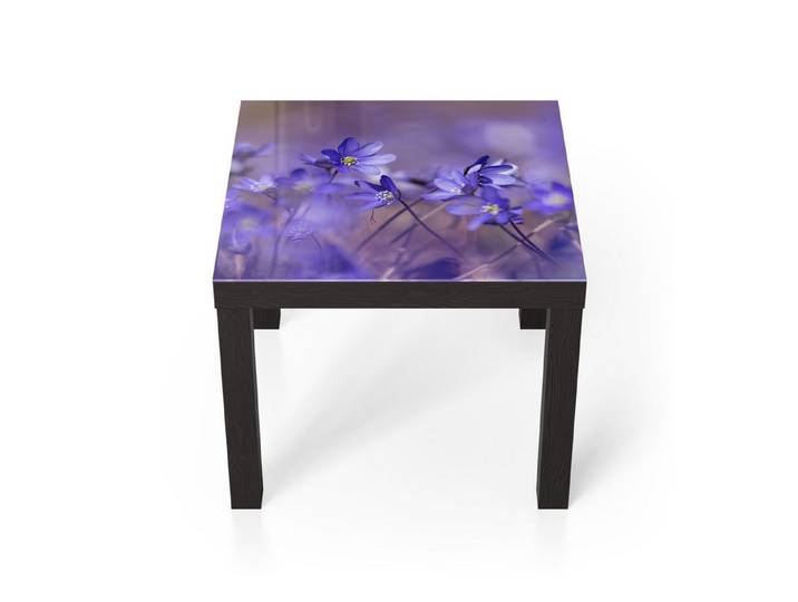 DEQORI Couchtisch 'Blaue Traumblüten', Glas Beistelltisch Glastisch modern