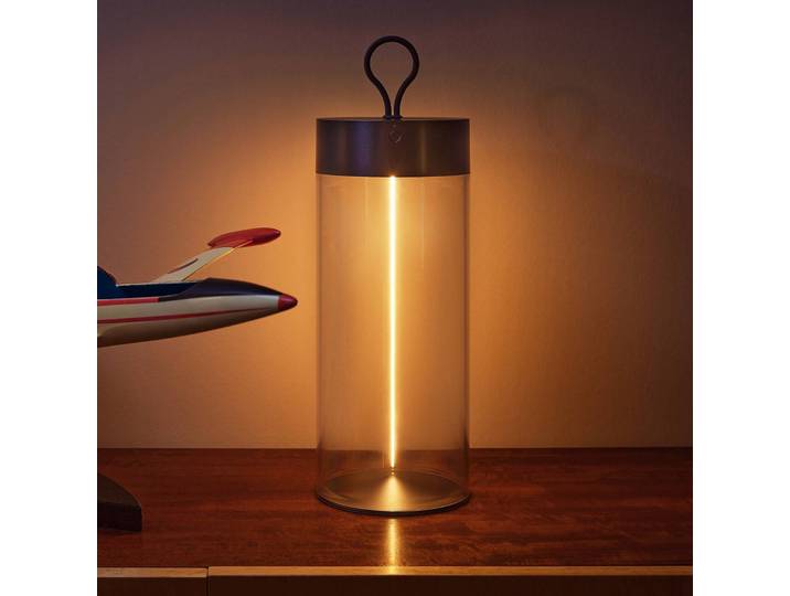 OSRAM LED Tischlampe DECOR FILAMENT, dimmbar, alu / grau / zink, für Wohn- / Esszimmer, Kunststoff, Modern