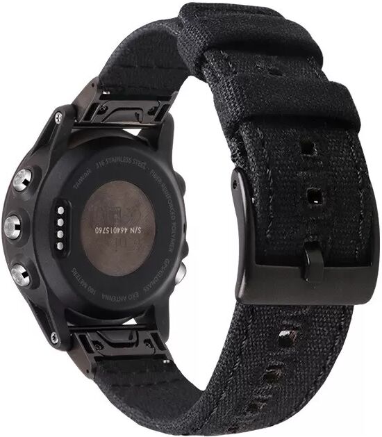 INF Canvas-Uhrenarmband für Garmin-Uhr M Schwarz