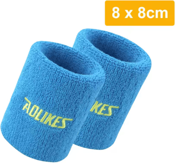 Inspire Picks AOLIKES Sports Sweatbands Wristbands Moisture Wicking Athletic Wristbands For Tennis, Basketball, Running & Fitness 8cm sky Blue