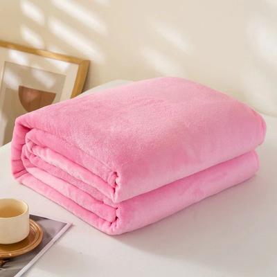 Uplift Picks Coral Fleece Flannel Blanket Soft Warm Solid Color Bed Throw pink 200x230cm(78x90inch)