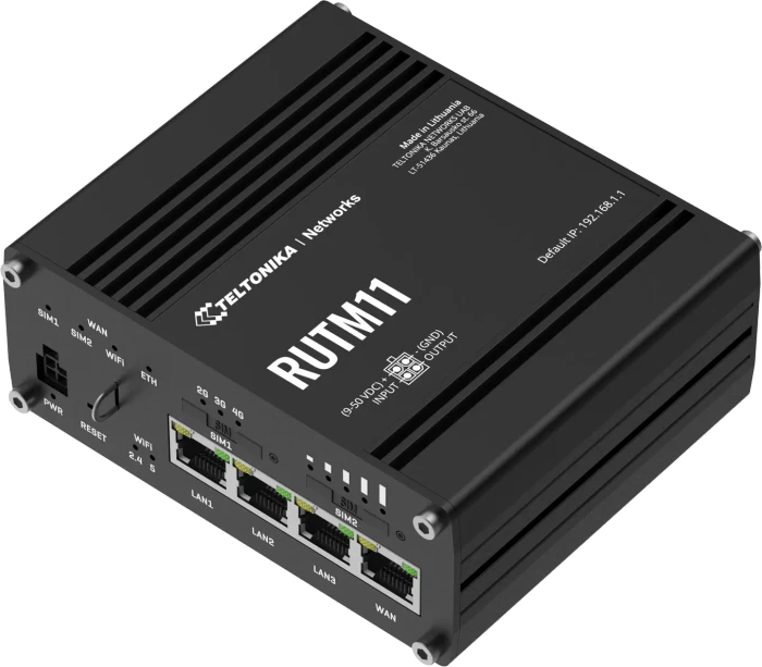 Teltonika RUTM11 DUAL SIM 4G/LTE/GNSS 4x RJ45-Ports WiFi Router