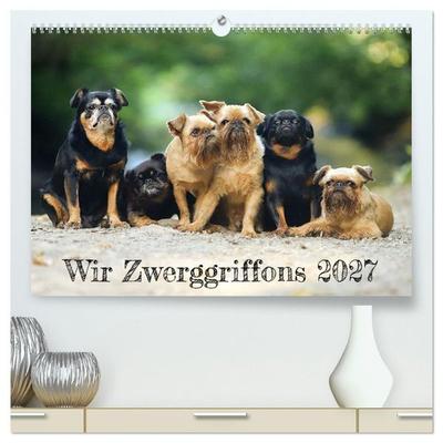 Wir Zwerggriffons 2027 (hochwertiger Premium Wandkalender 2027 DIN A2 quer), Kunstdruck in Hochglanz