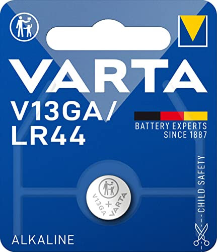 Varta LR44 V13GA Knoopcel Batterij, 1,5 V, 1 stuk, Zilverkleurig
