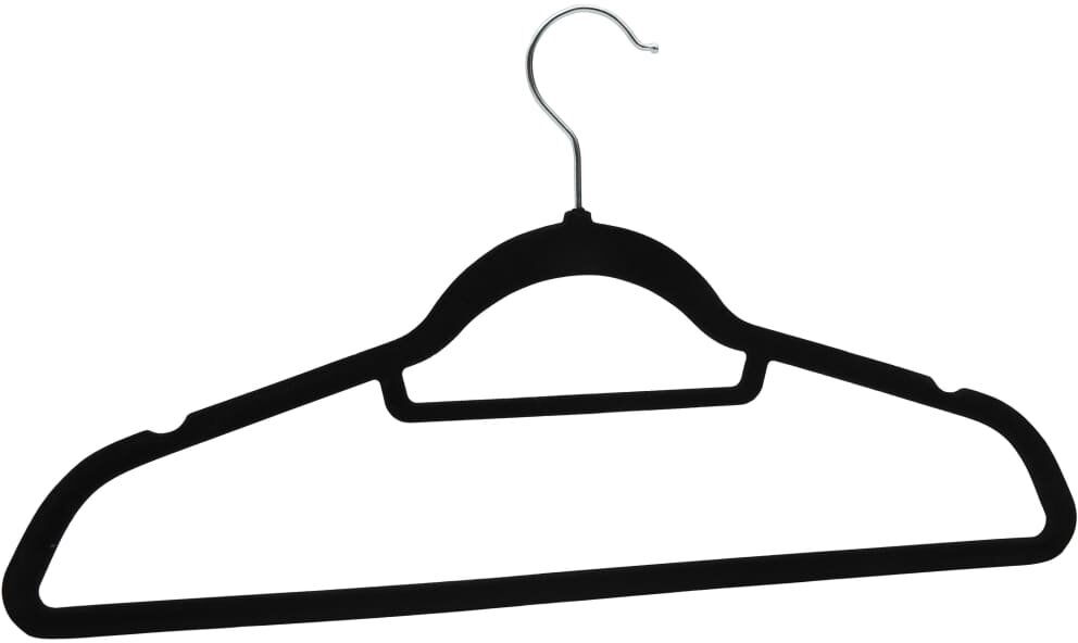 Symple Stuff Siasconset Velvet Standard Hanger Black 23.5cm H X 44.5cm W