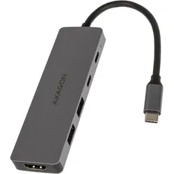 Axagon HMC-5H60, USB 5Gbps hub, ports 2x USB-A, 1x USB-C, HDMI 4k/60, PD 100W, USB-C cable 15cm (USB-C, 4 Ports), Dockingstation + USB Hub, Grau