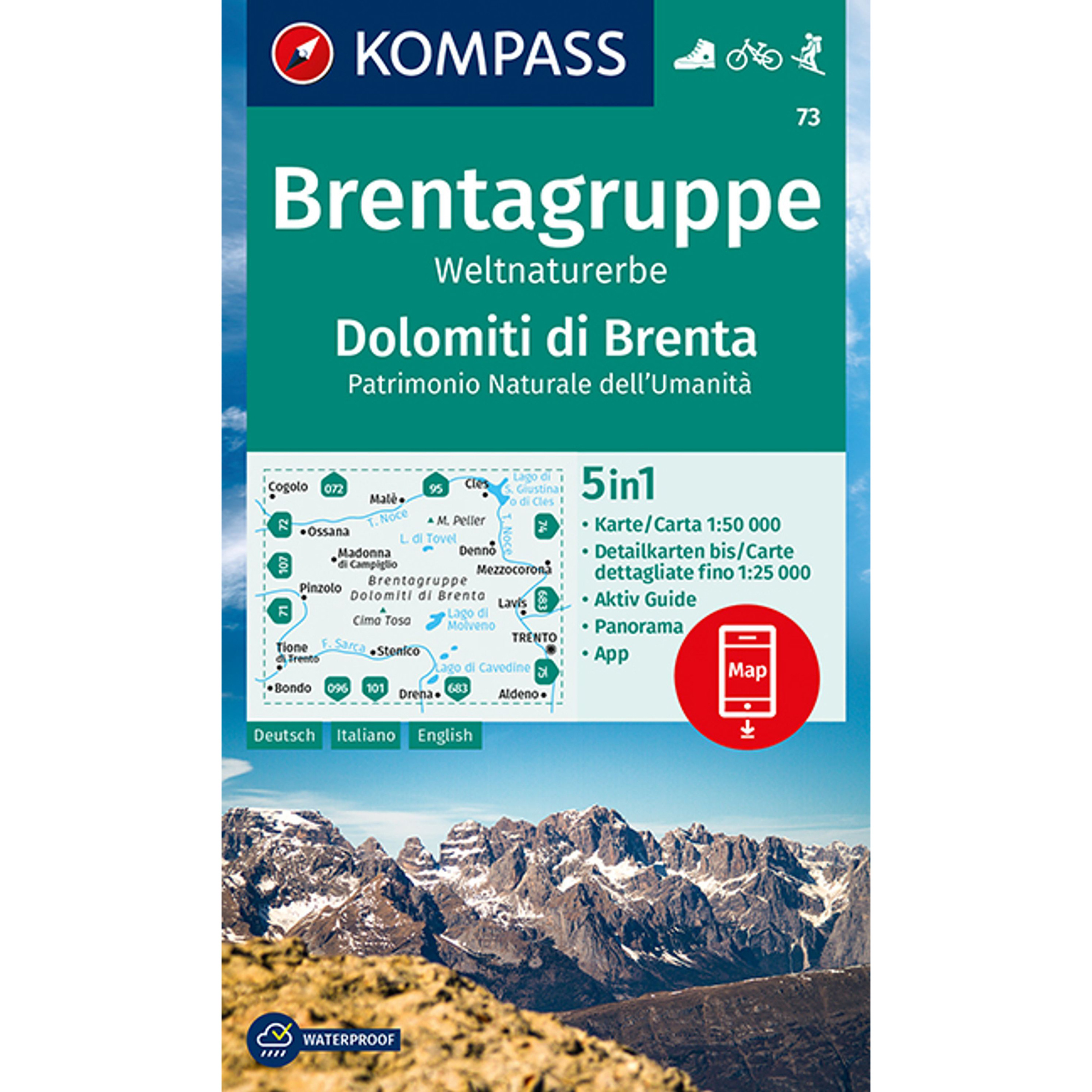 Kompass Verlag WK 073 Brentagruppe - Dolomiti di Brenta Topografische Karten Aufl. 2021