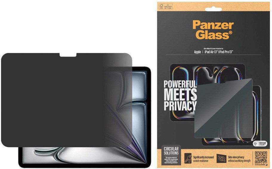 PanzerGlass Privacy Screen Protector til Apple iPad Air 13" (2026 / 2025 / 2024) / iPad Pro 13'' 2024 - Ultra-Wide Fit