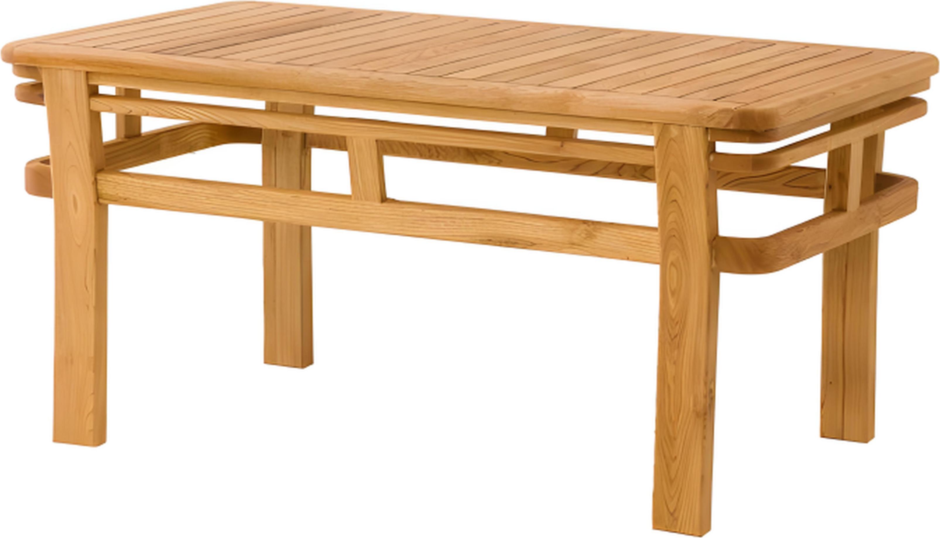 Holztisch in warmem Braun im eleganten Design