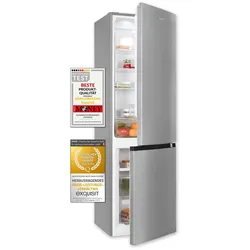Exquisit Kühl-Gefrierkombination KGC265-70-NF-040C inoxlook | 253 L Volumen | Kühl Gefrierkombination No-frost | Türanschlag wechselbar