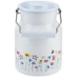 Riess Milchkanne Flora mit Deckel 1,5 Liter Emaille