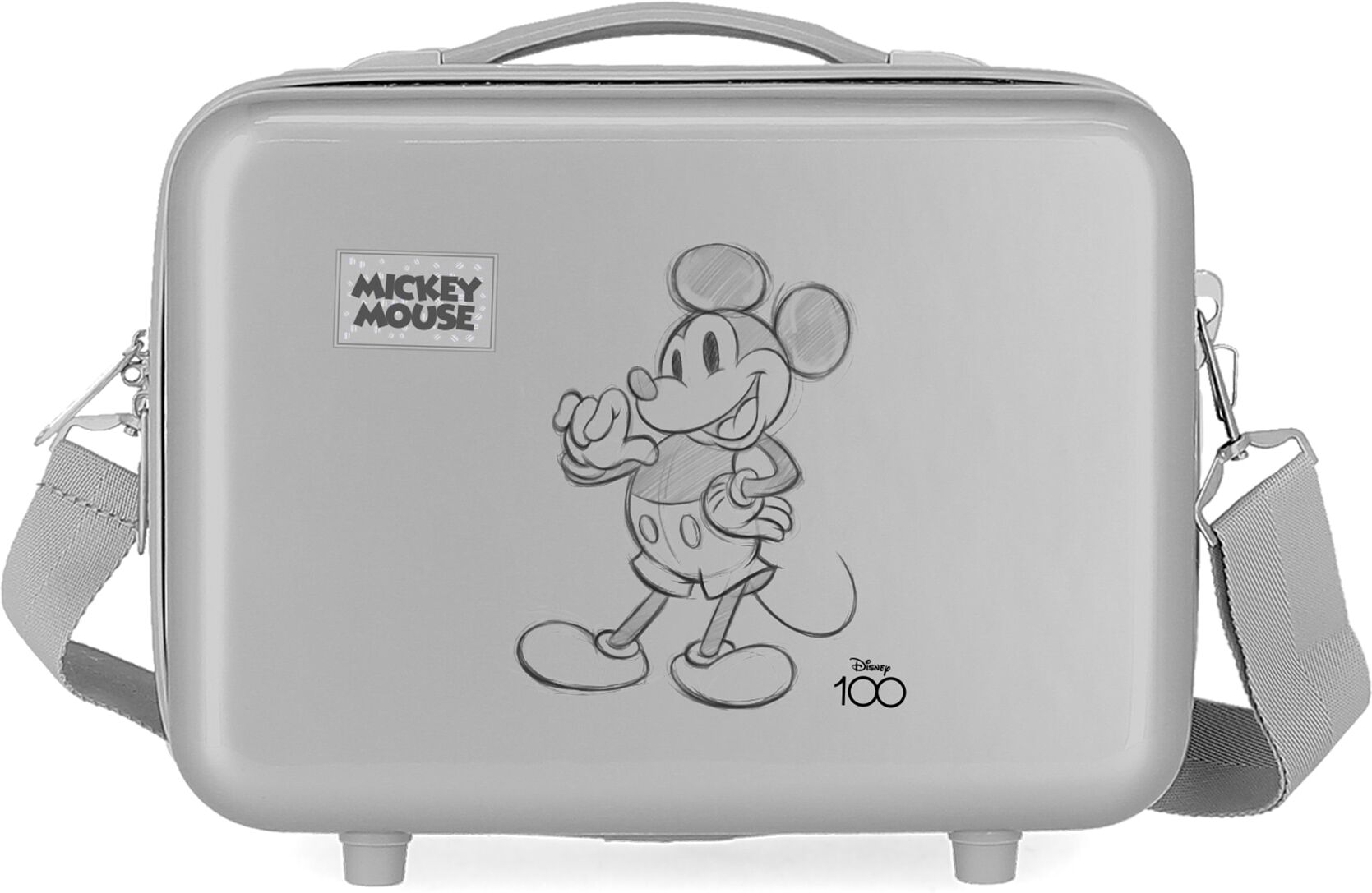 Disney Neceser ABS Mickey Adaptable con bandolera. Gris