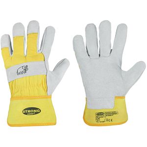 Feldtmann Arbeitshandschuhe Mammut Stronghand, 0119, Echt Leder, gelb, Größe 10 / XL, 12 Paar