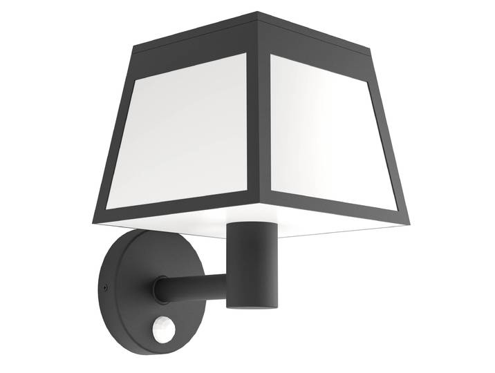 LED Solarleuchte EGLO Altilia Wandlampe, Solarlampe, Außenlampe, Laterne, Kunststoff, IP44 , schwarz-weiß (schwarz), H:20cm L:15,5cm, Leuchten, LED Solarleuchte, Solarleuchte - L15,5 x H20 x AL23 cm - schwarz - 7,5W inkl.