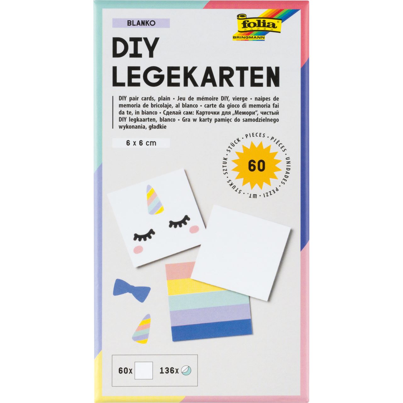 folia Bastelset Blanko DIY Legekarten blanko