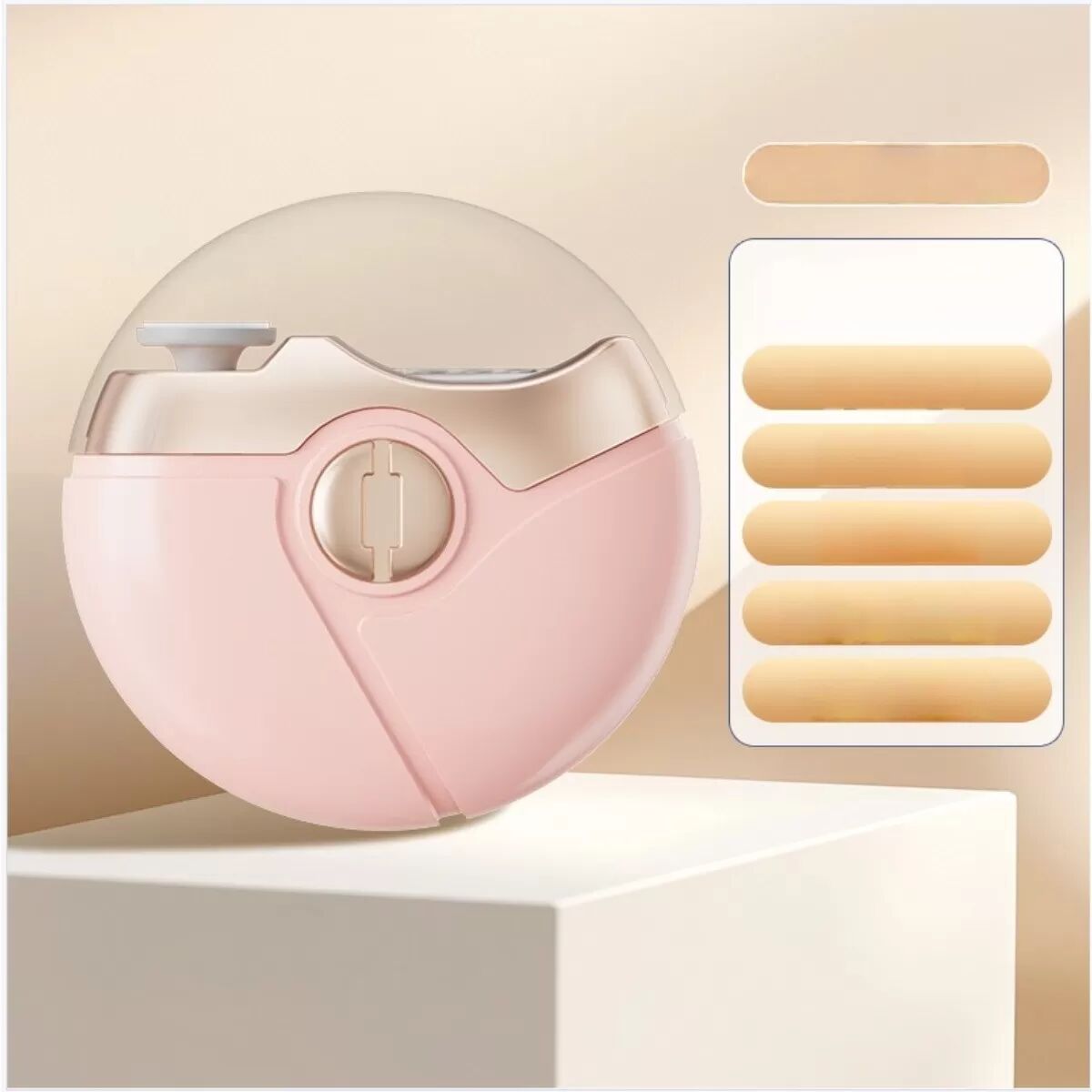 INF 3-in-1 Elektrischer Nagelknipser & Schleifer: Sicherer, Automatischer Nagelschneider mit LED-Licht Rosa