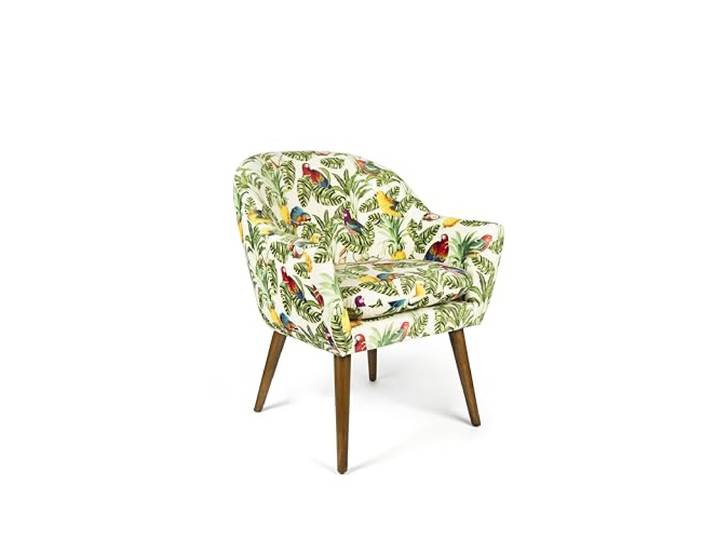 Excelsa Living Gepolsterter Sessel, mehrfarbig, Samt aus Polyester, Beine aus Massivholz, 70,5 x 65 x 83 cm (Havana)