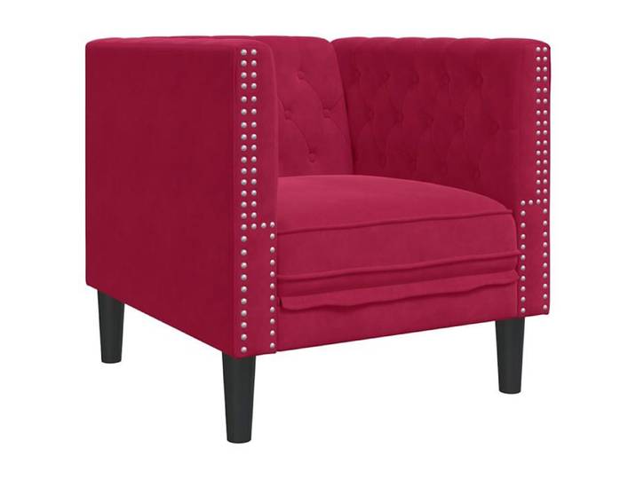 Rouge - Canapé - Fauteuil Chesterfield rouge bordeaux velours &4372