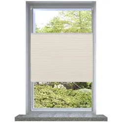 vidaXL Plissee Faltrollo Rollo Plisseerollo 100x125cm Creme