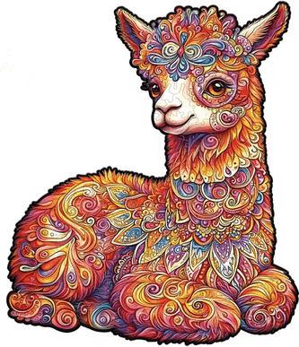 Inspire Essentials Wooden Animal Jigsaw Puzzle Unique Dog Puzzle Gift For Adults And Kids alpaca a3