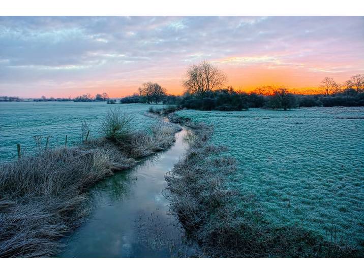 Fototapete PAPERMOON Fluss durch Feld , bunt, B:3m L:2,23m, Vlies, Tapeten, Fototapete