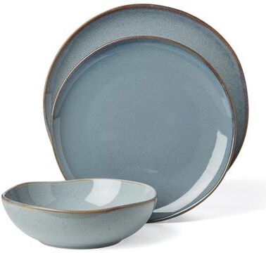Oneida Organic Shades 12-Piece Dinnerware Set, Service For 4, Slate Blue