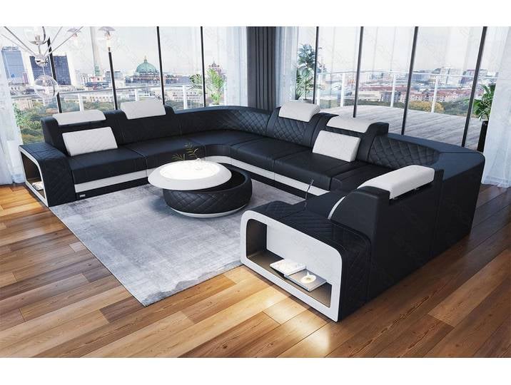 Mini Sofa Foggia U-Form aus Leder
