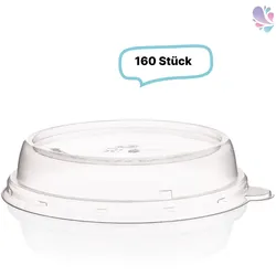 Deckel 160 Stück für Bagasse Salatboxen Salatschalen FIX, recycelbar, umweltfreundlich