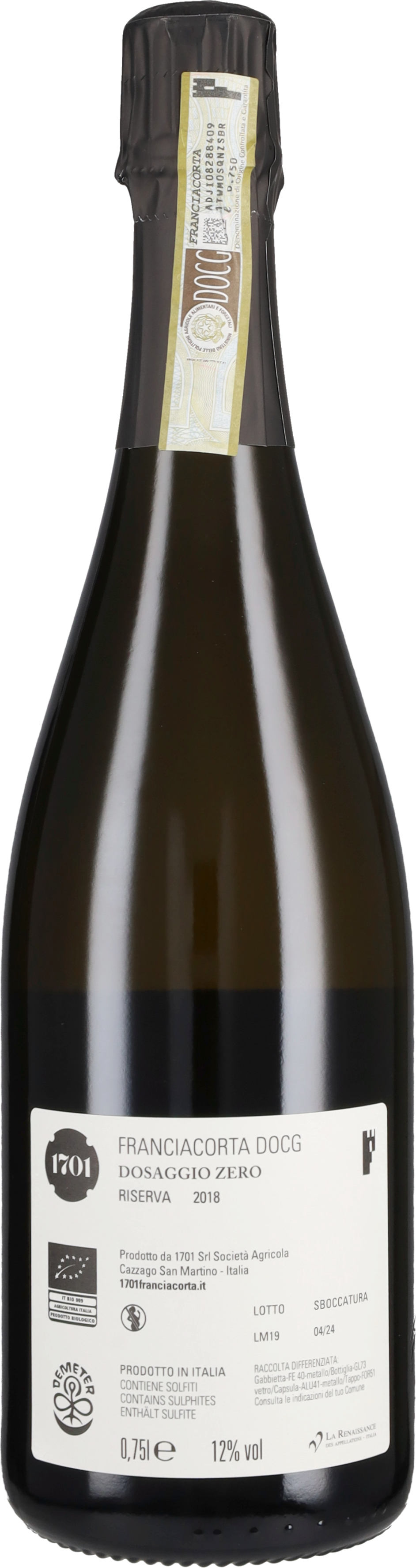 1701 Franciacorta Franciacorta Dosaggio Zero Riserva 'Coco' 1701 2018