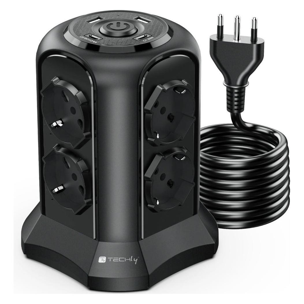 Techly IUPS-PCP-TOWER02 (8x, CEE 7/4, CEE 7/5, CEE 7/7, 2 m) (IUPS-PCP-TOWER02)