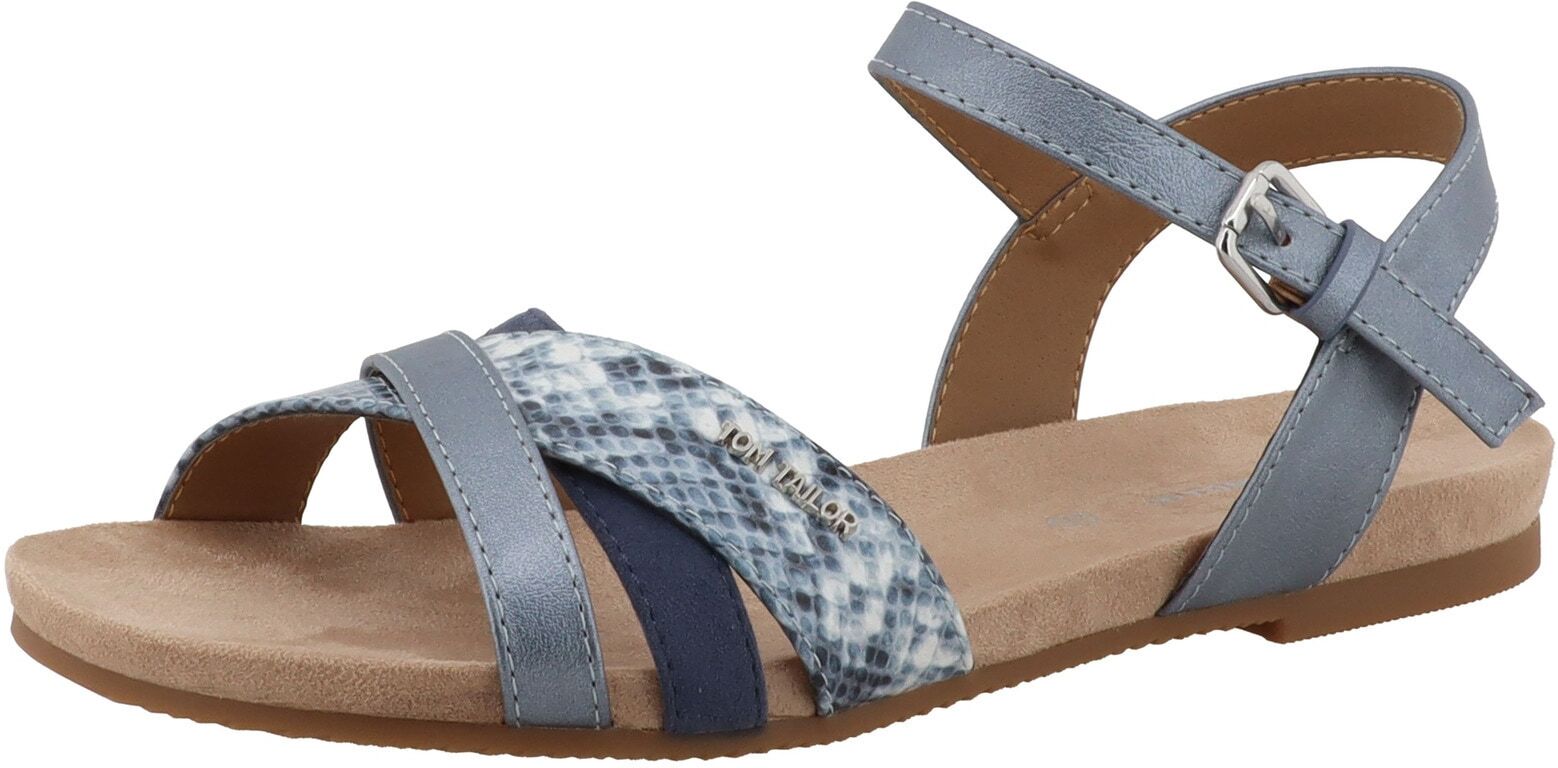 Mules TOM TAILOR "Tom Tailor Flat Sandals - Mules", Damen, Gr. 39, blau, Schuhe