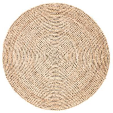 Juniper Home Rosen Natural Solid Beige/ Gray Round Area Rug