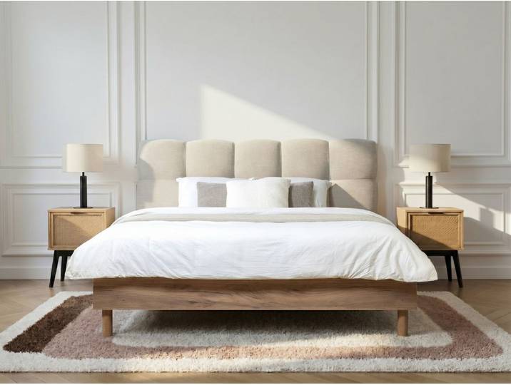 Lit KUMO en 160 x 200 cm, matelas PACO, couette tempérée en 240 x 260 cm RE-DREAM, deux oreillers RE-DREAM en 60 x 60 cm