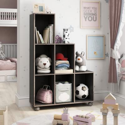 Furniture of America Seas Contemporary 6-Shelf Display Cabinet with Casters