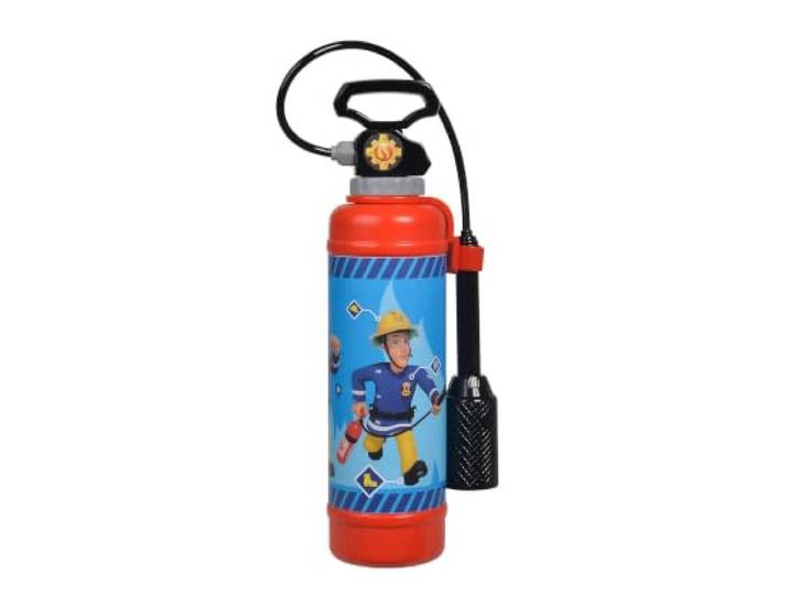Simba 109252398 - Feuerwehrmann Sam Feuerlöscher Pro, mit Druckluftmechanismus, Tankvolumen: 900ml, 31cm, für Kinder ab 3 Jahren