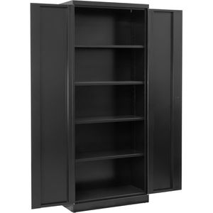 Güde Werkzeugschrank Typ B Black Line, aus Metall, schwarz, mit 4 Fachböden, abschließbar, 79 x 193 x 38 cm