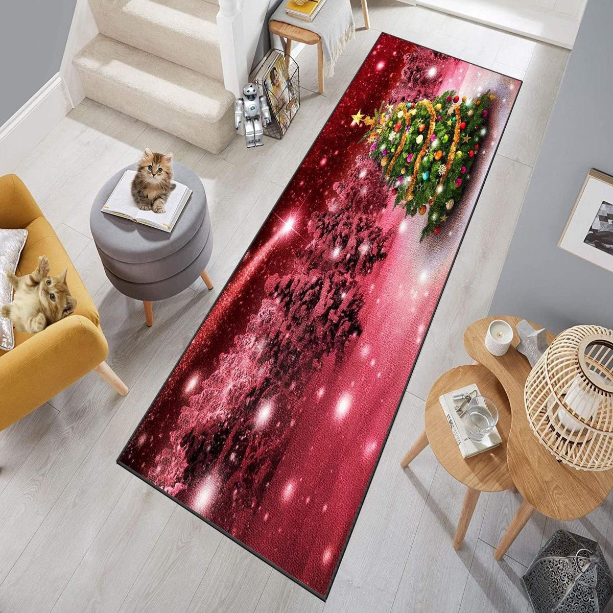 Grijs Vloerkleed Loper van Polypropyleen voor Hal, Keuken of Badkamer - 70 x 260 cm