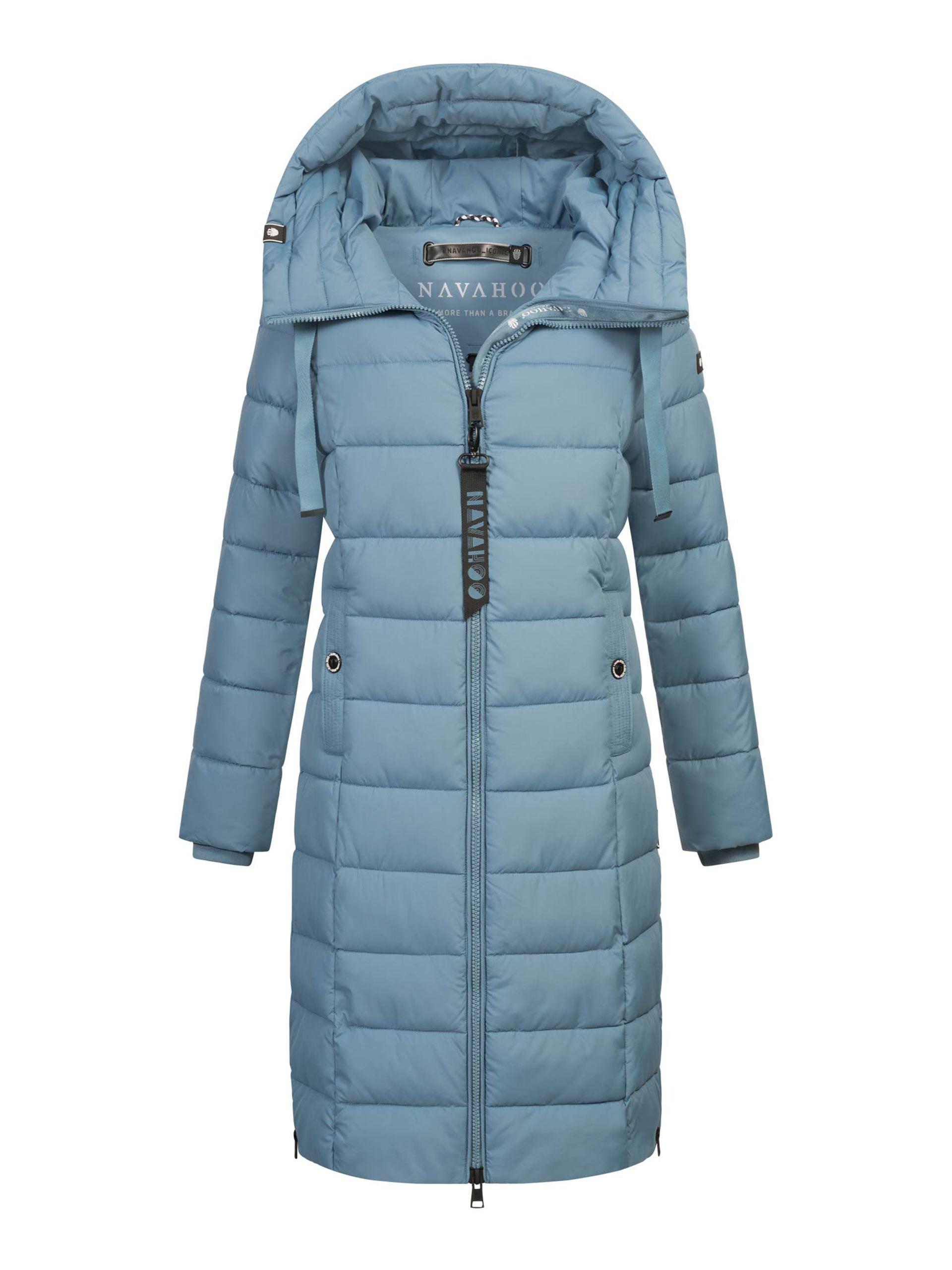 Navahoo Mondmädchen Damen Winter Steppmantel mit Kapuze und Fleecefutter
