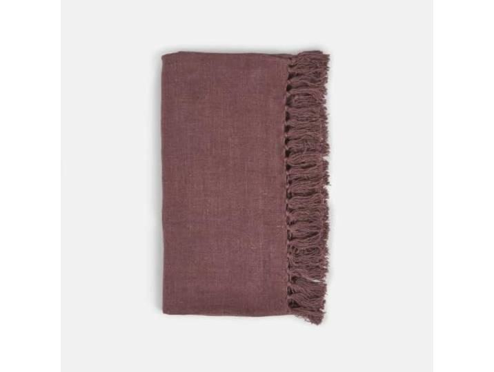 LOBERON Plaid Maybeline , bordeaux Reines Leinen, Pflegeleicht & waschbar, Für Sofa, Sessel und Bett