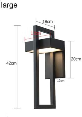 Youfap Market Retro Vintage Waterproof Outdoor LED Wall Light, Black Sconce For Garden Porch Street warm White large