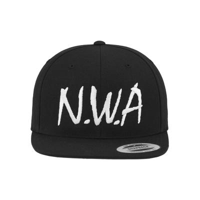 Flex Cap MISTERTEE "MisterTee Unisex N.W.A Snapback", Gr. onesize, schwarz-weiß (schwarz), 80% Polyacryl, 20% Wolle, unifarben, Caps