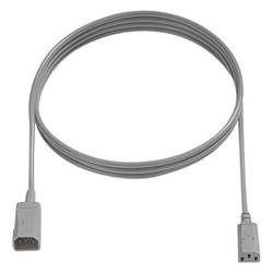 BACHMANN Kaltgeräteverlängerung H05VV-F 3G0,75mm², C14 / C13, grau, 2 m 356.974