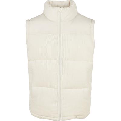 Jerseyweste URBAN CLASSICS "Urban Classics Herren Cord Vest", Herren, Gr. XL, sandweiß, 100% Polyester, Rundhals, Westen