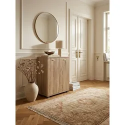 Schuhschrank Holz mit 4 Fächern und 2 Türen, Sonoma 60x35x90 cm