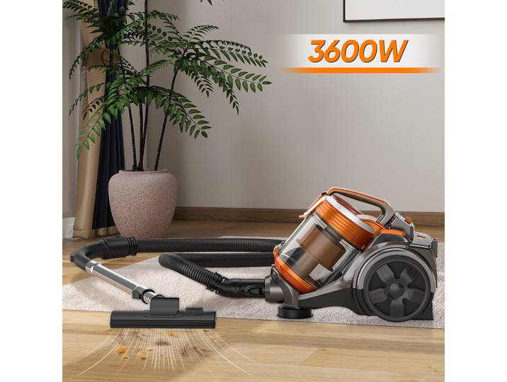 3600W 15000PA A aspirateur multi-cyclonique Filtration fourré aspirateur sols durs tapis FET cheveux