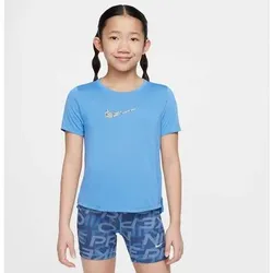 NIKE Kinder Shirt G NK DF ONE SS TOP SPORT VNR, Größe S in Blau Blau